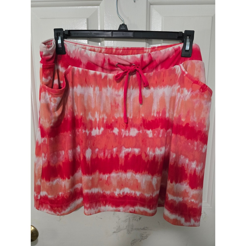 Weekends by Chico's Pink Orange Tie Dye Skort Pockets Size 3  (16)